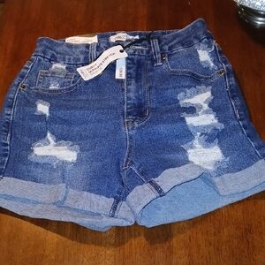 Rue21 Blue Distressed Denim Shorts